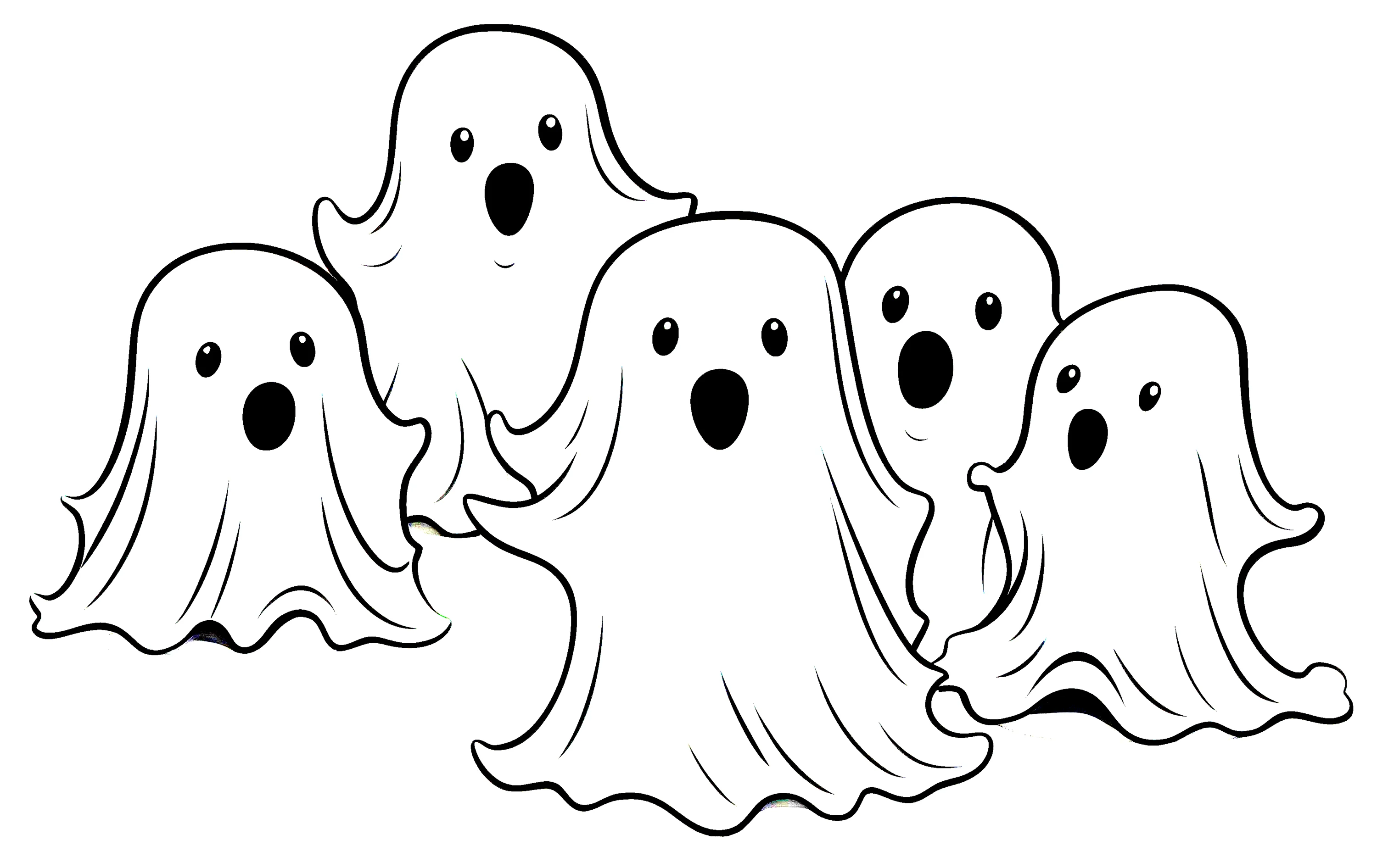 Friendly Ghost Coloring Page printable artwork